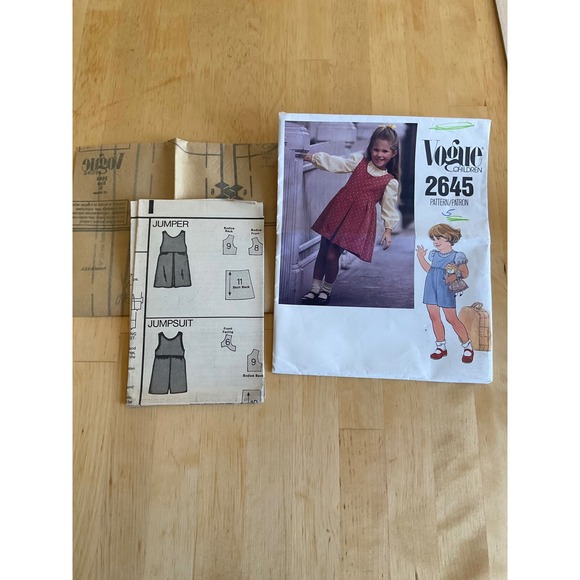 Vogue Other - Vogue 2645 Vintage Girls Jumper Jumpsuit Blouse Sewing Pattern Size 5 1991